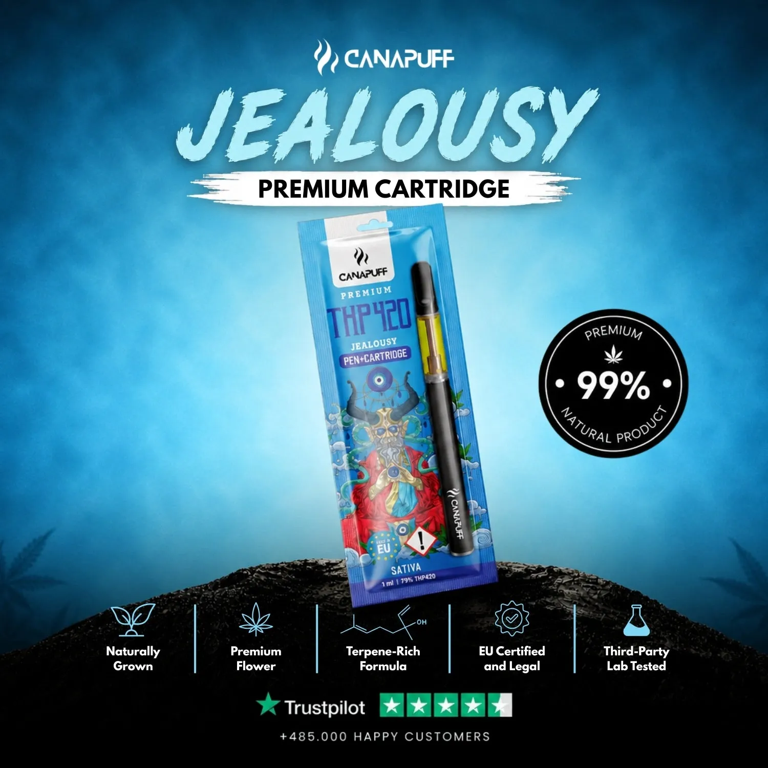 Canapuff Jealousy THP420 vape penn + patron 79%