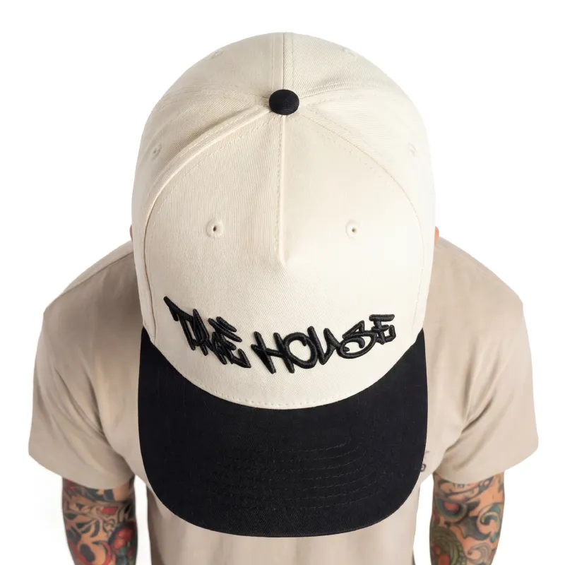 TRE HOUSE Graffiti Logo caps cream justerbar