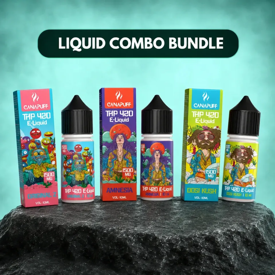 Canapuff THP420 vapevæske 3x1500 mg kombipakke