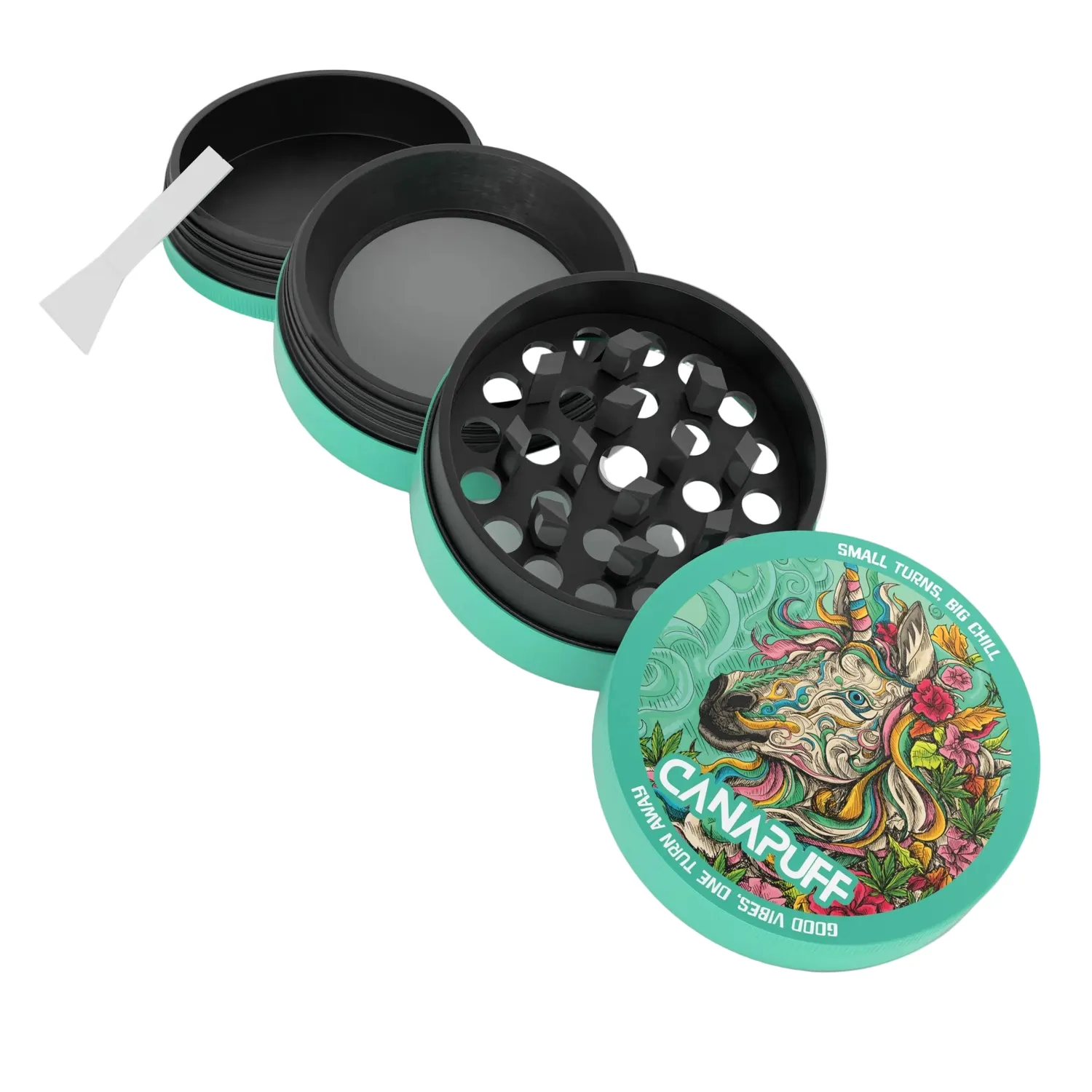 Canapuff Unicorn Piss kvern metall 60 mm 4-delt