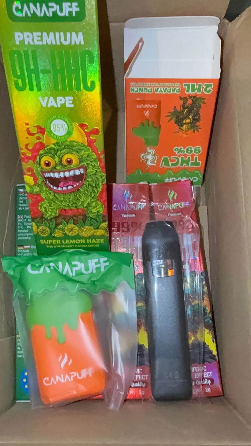 Canapuff Papaya Punch THCv vape 2 ml 99% papaya