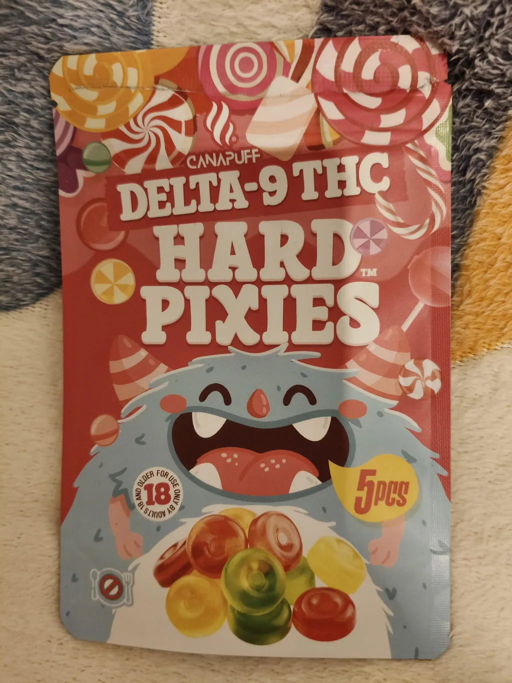 Canapuff Happy Hard Candy drops Delta-9 10 stk frukt