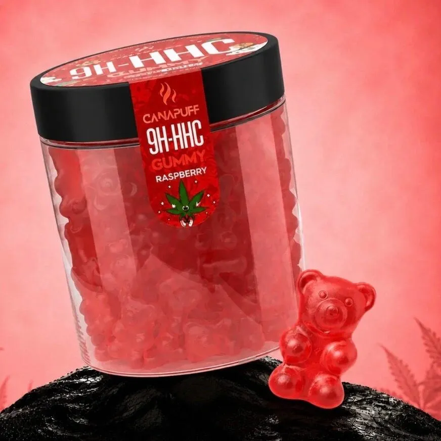 Canapuff 9H-HHC Gummies bringebær 10 stk fruktig