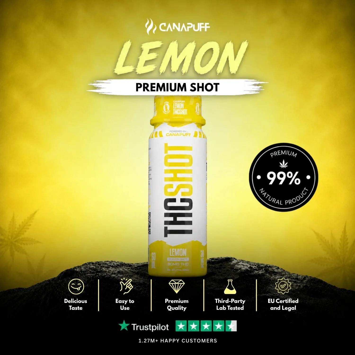 Canapuff Happy Shot Lemon shot 60ml sitron