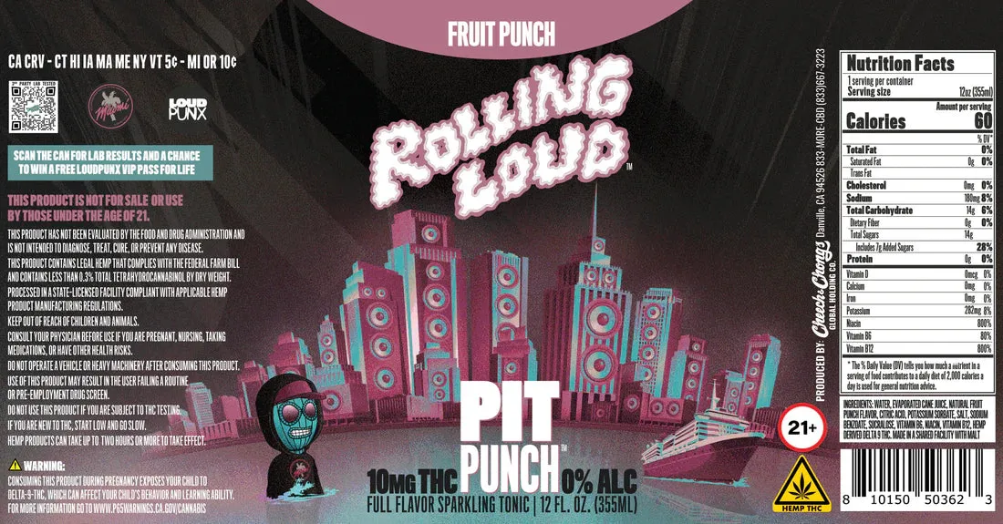 Cheech & Chong Pit Punch THC-drikk fruit punch 4-pak 40 mg