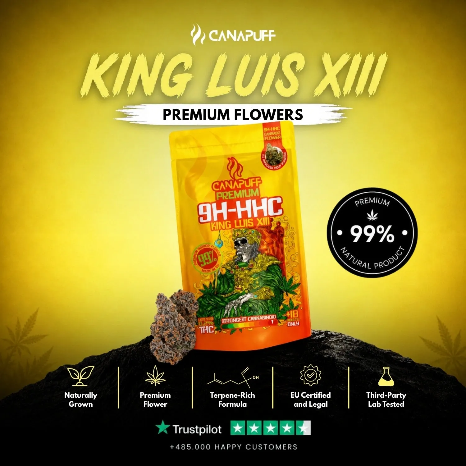 Canapuff King Luis XIII 9H-HHC blomster 1g furu