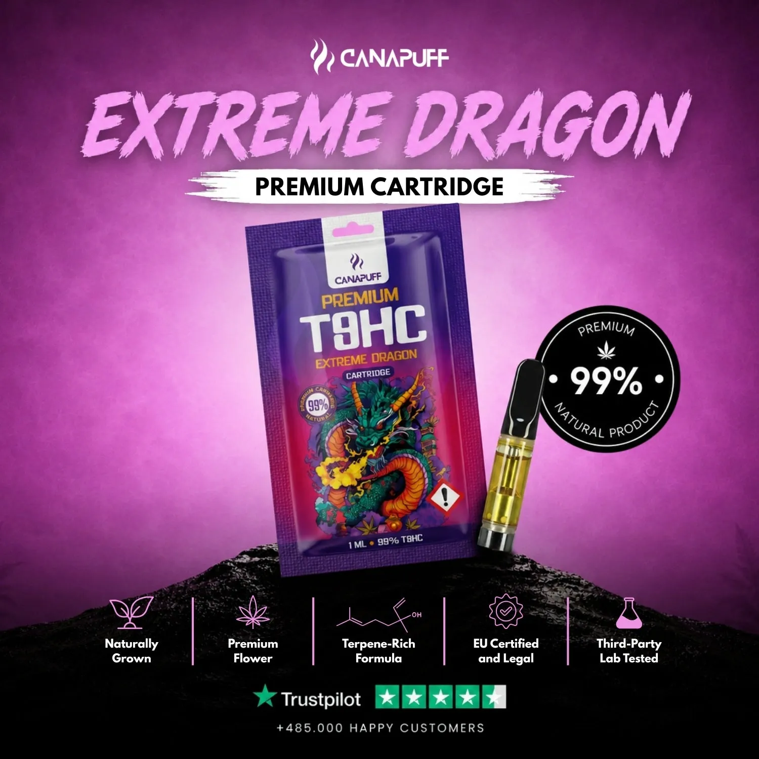 Canapuff T8HC vapepatron Extreme Dragon 99%